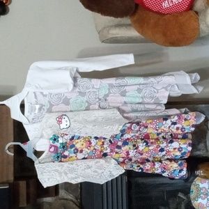 Hello Kitty (S 6-6x) multi color Bonnie Jean dress (M) white, gray, pink ,green